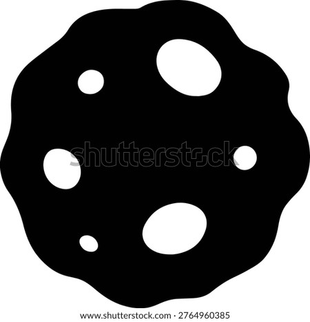 Video Chocolate Chip Cookie silhouette vector icon simple dessert