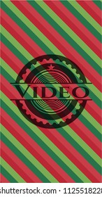 Video christmas colors emblem.