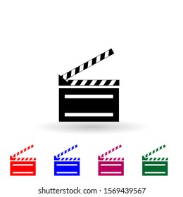 Video cinema multi color icon. Simple glyph, flat vector of media icons for ui and ux, website or mobile application