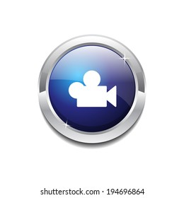 Video Circular Vector Blue Web Icon Button