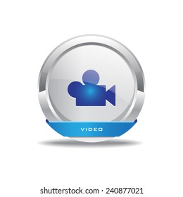 Video Circular Vector Blue Web Icon Button