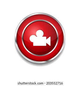 Video Circular Vector Red Web Icon Button
