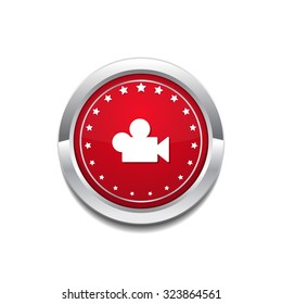 Video Circular Vector Red Web Icon Button