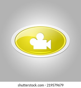 Video Circular Vector Yellow Web Icon Button