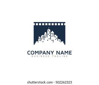 Video City Skyline Logo Design Template