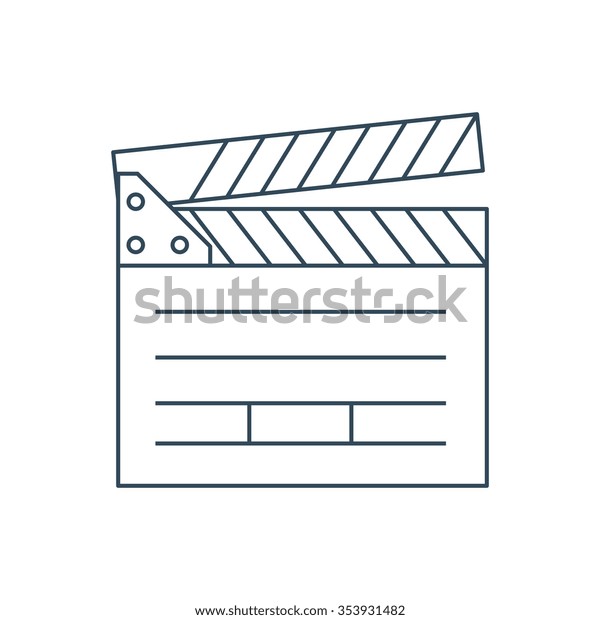 Video, clapper\
board icon suitable for info graphics, websites and print media and\
 interfaces. Line vector\
icon.