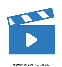 video clapper glyph colour vector icon