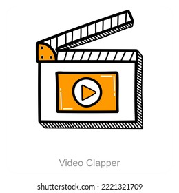 Video Clapper and video icon concept