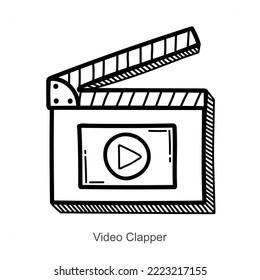 Video Clapper and video icon concept