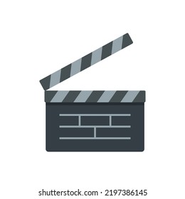 Video Clapper Icon. Flat Illustration Of Video Clapper Vector Icon Isolated On White Background