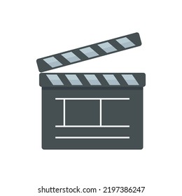 Video Clapper Icon. Flat Illustration Of Video Clapper Vector Icon Isolated On White Background