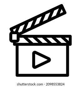 Icono de la pantalla de vídeo. Icono de vector de la capa de vídeo de contorno para el diseño web aislado en fondo blanco