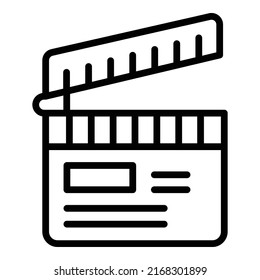 Video clapper icon outline vector. Ticket movie. Festival place