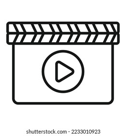 Video clapper icon outline vector. Cinema film. Movie camera