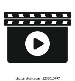 Video clapper icon simple vector. Cinema film. Movie camera