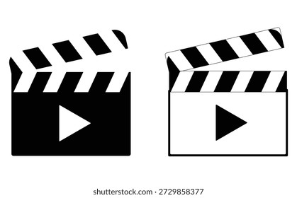 Video Clapper Play Icon Vector.