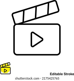 Video Clapper Vector Line Icon