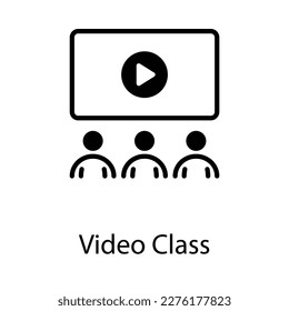 Video class icon design stock illustration