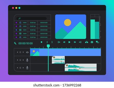 Video Clip Editing Timeline Window In The Program