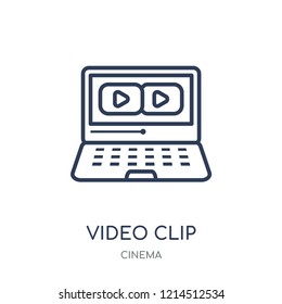 Video Clip icon. Video Clip linear symbol design from Cinema collection. Simple outline element vector illustration on white background.