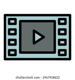 Video clip icon. Outline Video clip vector icon for web design isolated on white background