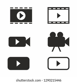 Video clip icon set vector