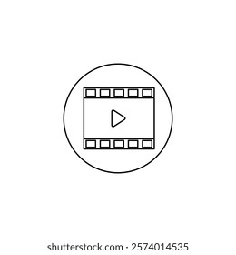 video clip icon, simple flat style, vector illustration symbol sign logo template pictogram, for ui or ux isolated on white for mobile app, editable	