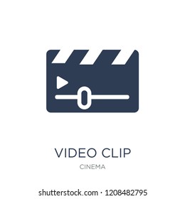 Video Clip icon. Trendy flat vector Video Clip icon on white background from Cinema collection, vector illustration can be use for web and mobile, eps10