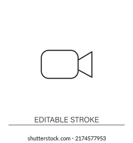 Video clip line icon. Film production companies, cinematography. Video conference. Entertainment concept. Isolated vector illustration. Editable stroke