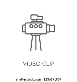 Video Clip linear icon. Modern outline Video Clip logo concept on white background from Cinema collection. Suitable for use on web apps, mobile apps and print media.