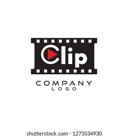 video clip logo design vector