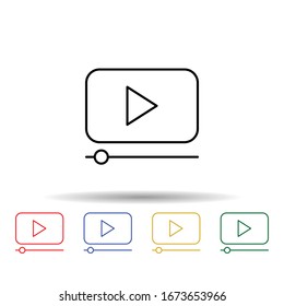 Video clip multi color icon. Simple thin line, outline vector of online and web icons for ui and ux, website or mobile application