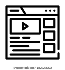 video clip seo optimization line icon vector. video clip seo optimization sign. isolated contour symbol black illustration