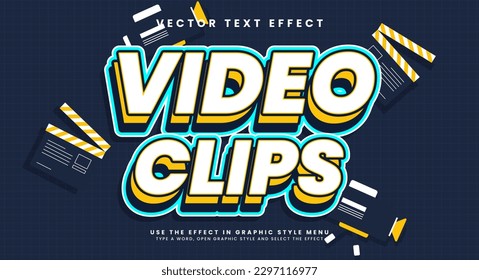 Efecto de estilo de texto editable para clips de vídeo. Efecto de texto vectorial.