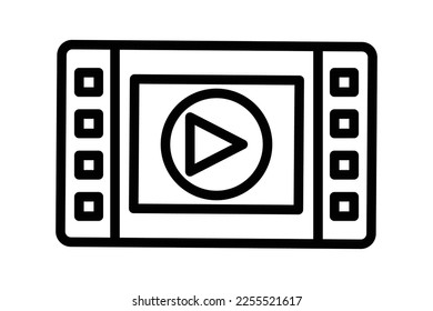 Video clips icon illustration. icon related to music player. Line icon style. Simple vector design editable