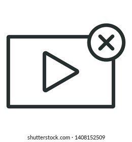 video close - minimal line web icon. simple vector illustration. concept for infographic, website or app.