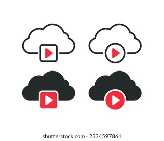 Video cloud network icon. Illustration vector