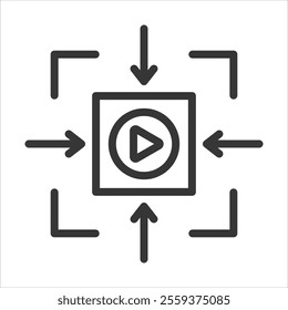 Video Codec Outline Icon Vector Illustration