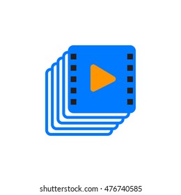 video collection icon vector, playlist solid logo illustration, colorful pictogram isolated on white