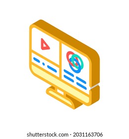 video color correction isometric icon vector. video color correction sign. isolated symbol illustration