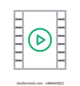 video colour line vector icon