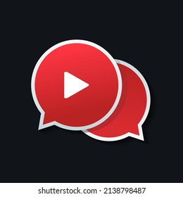 Símbolo de comentario de vídeo. Ilustración del vector