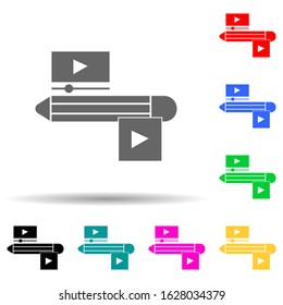 video communication multi color style icon. Simple glyph, flat vector of digital marketing, promotion icons for ui and ux, website or mobile application