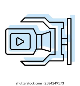 Video Compressioncolor shadow line icon outline icon, pixel perfect 