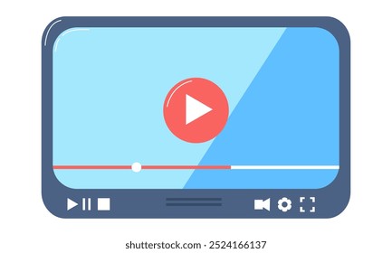 Video concept illustration of young people using mobile gadgets, tablets and smartphones to watch real-time videos over the Internet