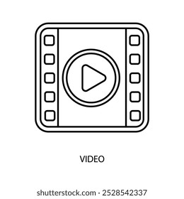 ícone de linha de conceito de vídeo. Ilustração de elemento simples. vídeo conceito esboço símbolo design.