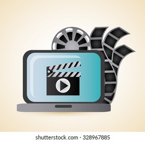 Video concept with  movie icons design, vector illustration 10 eps graphic.