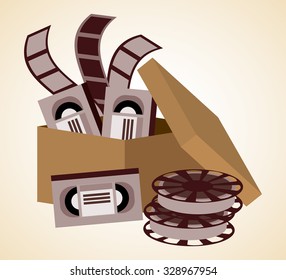 Video concept with  movie icons design, vector illustration 10 eps graphic.