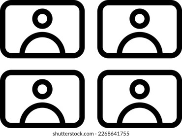 Video conference Business People Icons with black outline style