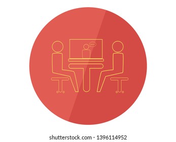 Video conference call communication vector icons